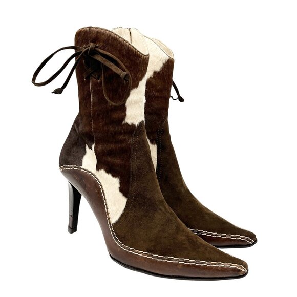 Christian Dior Vintage Calf Hair Mid Calf Boots #38-38.5 Cow  [105976] - Picture 1 of 11